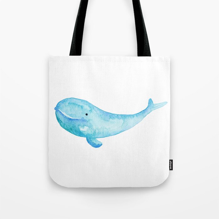Cute Whale Watercolor Painting Ocean Life R Blue Tote Bag By Graphicbrat Cute Whale Watercolor Painting Ocean Life R Blue Tote Bag By Graphicbrat