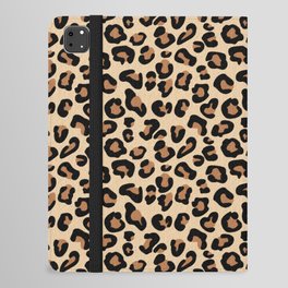 Leopard Print, Black, Brown, Rust and Tan iPad Folio Case