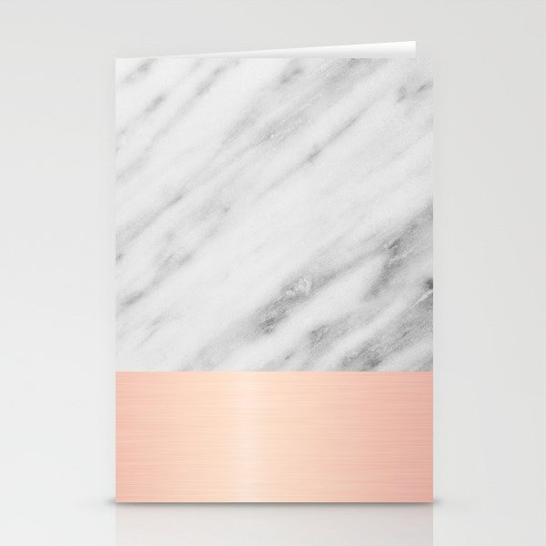 Real Italian Marble and Pink Stationery Cards