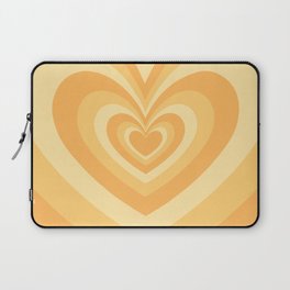 Muted Pastel Yellow Psychedelic Hearts Pattern Laptop Sleeve