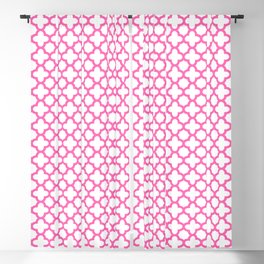 Hot Pink Quatrefoil Pattern Blackout Curtain