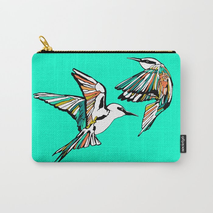 Dancing Rainbow Bee Eater Birds Carry-All Pouch