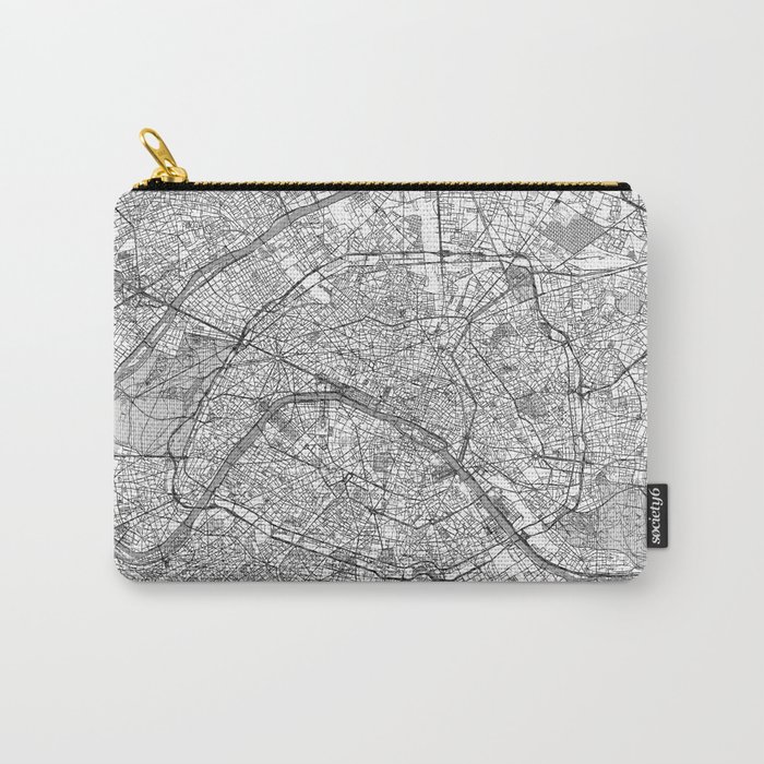 Paris Map Line Carry-All Pouch
