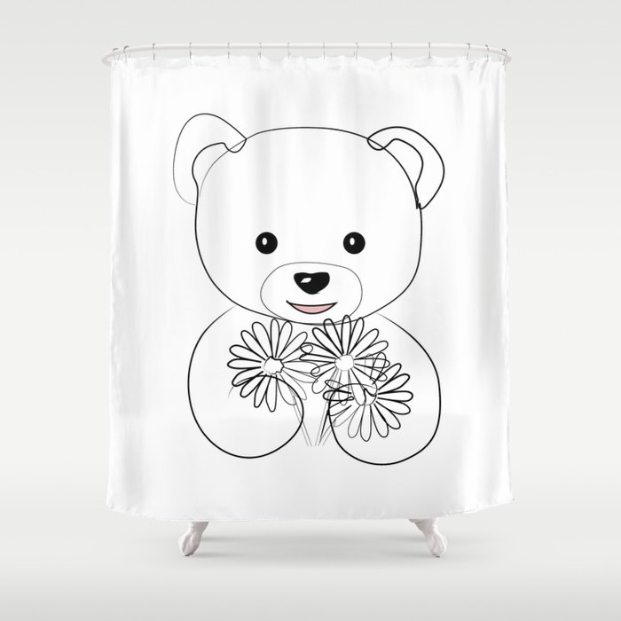 bear holding flowers