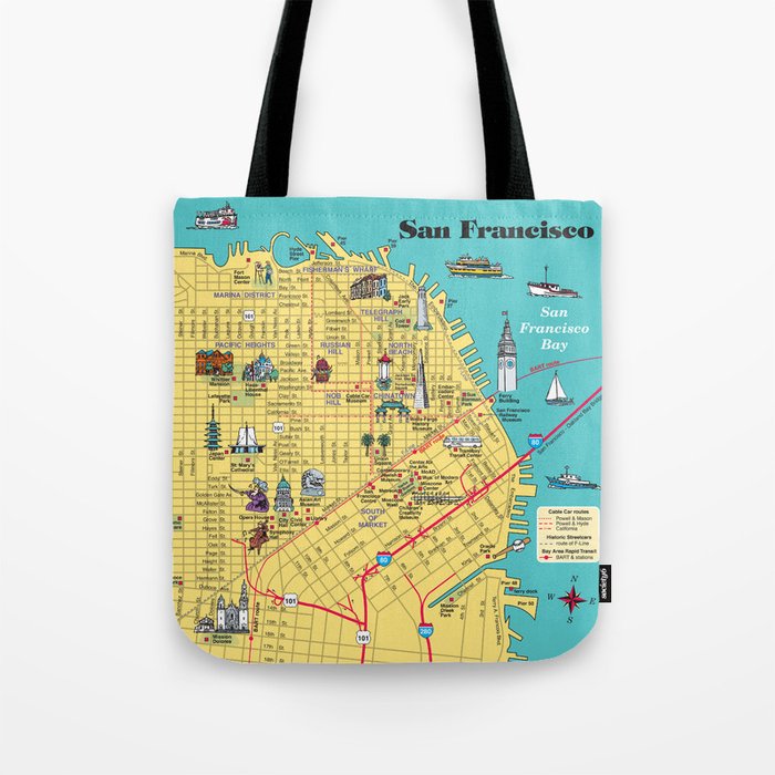 San Francisco map Tote Bag