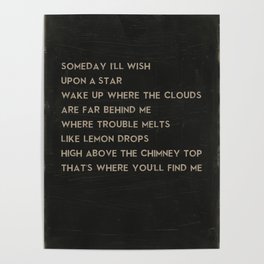 Somewhere Over the Rainbow Song Lyric Art Poster