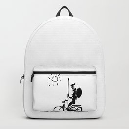 Don Quixote Riding Bike, Sketch Line Parody 1955 T Shirt Backpack