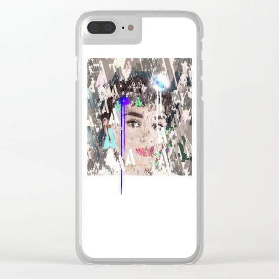 Audrey Type Abstract Art Clear iPhone Case