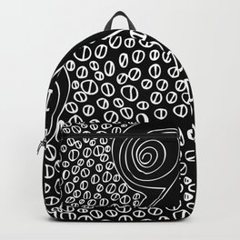 coffee Backpack | Minimalistic, Coffee, Simple, Abstract, Handdrawn, Drawn, Cafe, Swirl, Graphite, Bean 