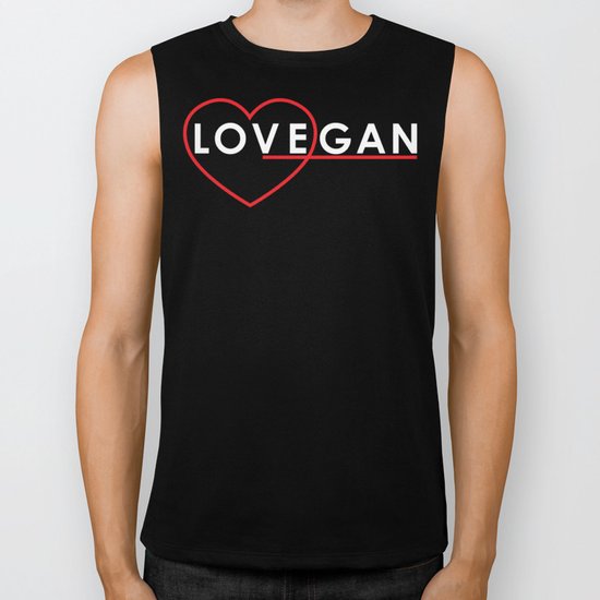 Lovegan (Love Vegan), on black Biker Tank
