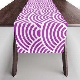 Japanese Waves (White & Purple Pattern) Table Runner
