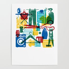 Laundry Art Fiesta Bright Colors Poster