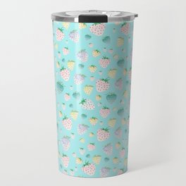 Strawberry Crush Turquoise Travel Mug