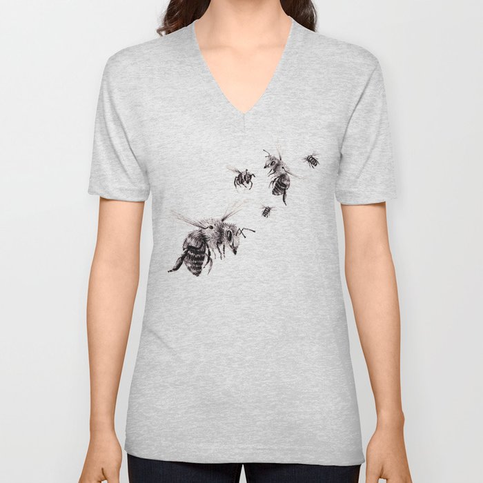 Crown of Bees V Neck T Shirt