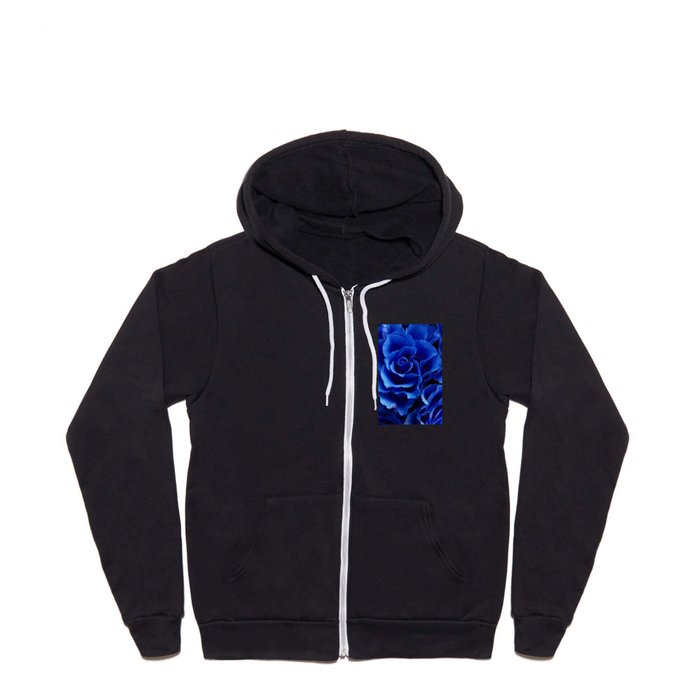 Blue Roses Flowers Plant Romance Full Zip Hoodie