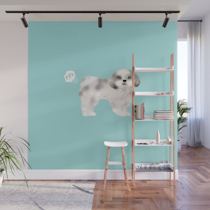 shih tzu funny farting dog breed pure breed pet gifts Wall Mural