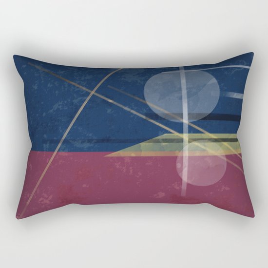 Abstract painting in blue red colours . Rectangular Pillow