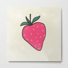 Strawbery  Metal Print | Fruit, Digital, Modern, Graphicdesign, Nature, Contemporary, Food, Berry, Sweet, Simple 