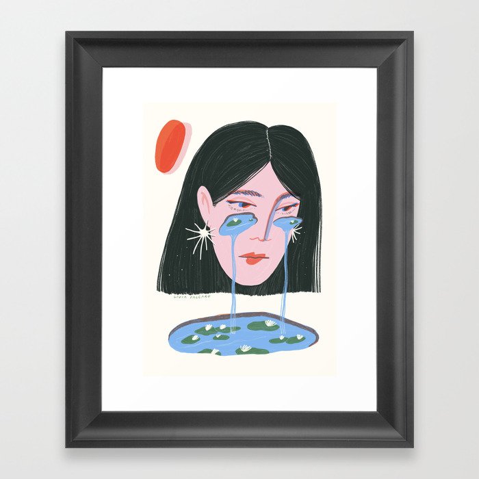 Water Lily Tears Framed Art Print