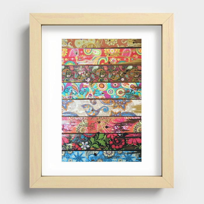 Paisley Planks Recessed Framed Print