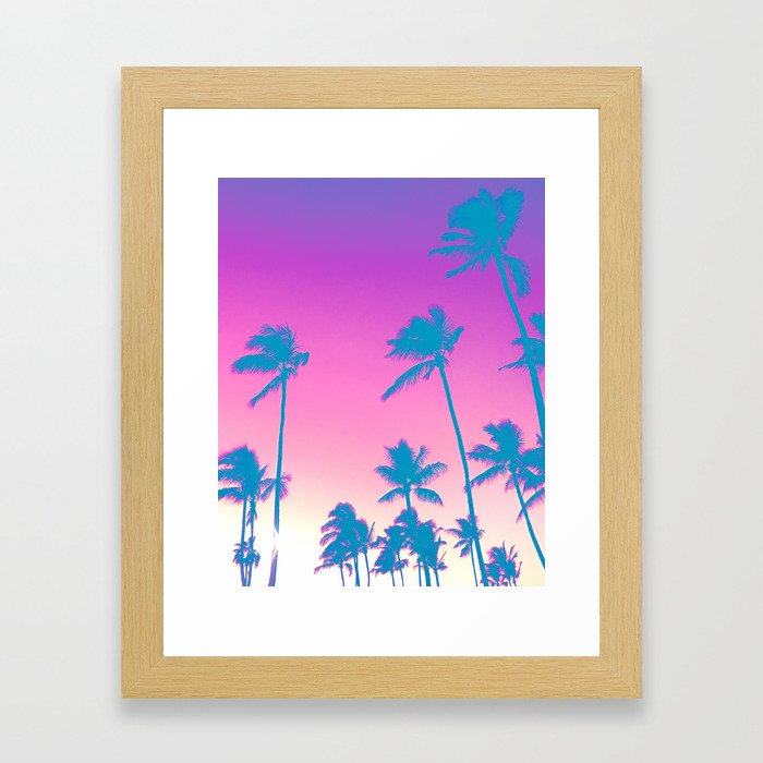 San Diego Palm Tree Vibes Framed Art Print