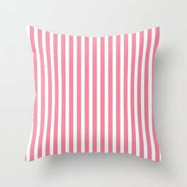 Rose Pink & White Cabana Stripe Throw Pillow