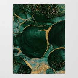 Gold and Emerald Marble I Poster