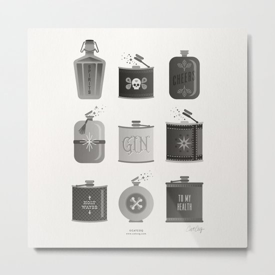 Flask Collection – Black Palette Metal Print