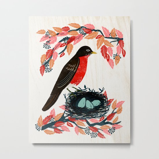 Robin's Nest by Andrea Lauren Metal Print
