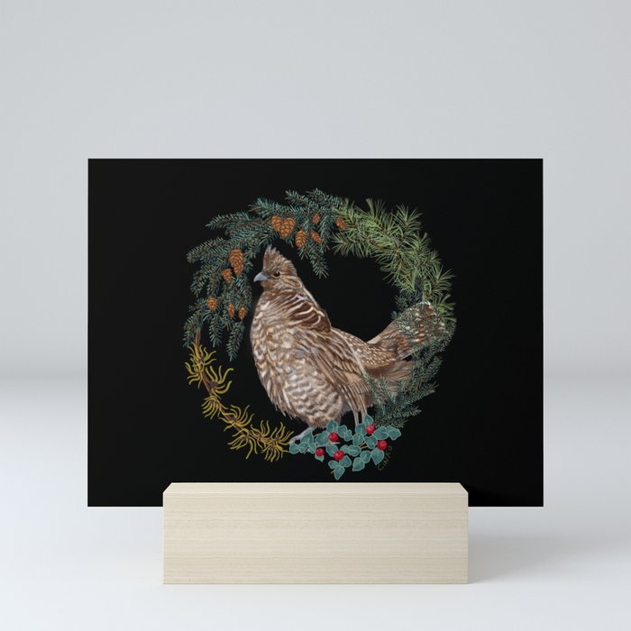Forest Grouse "Season's Greetings" Mini Art Print