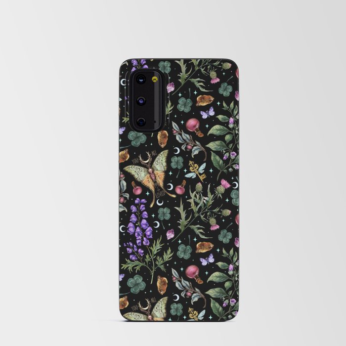 Witchy magical pattern. Nightshade. Mugwort. Android Card Case