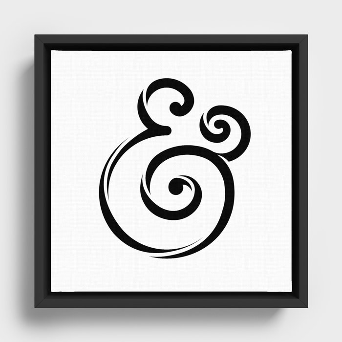 InclusiveKind Ampersand Framed Canvas | Graphic-design, Digital, Typography, Black-and-white, Ink, Ampersand, And, Symbol, Logo, Icon