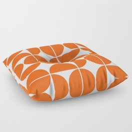 Mid Century Modern Geometric 04 Orange Floor Pillow