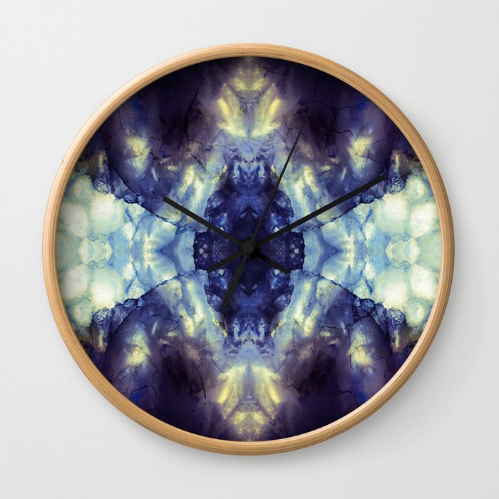 Abstract Kaleidoscope Mineral Crystal Texture Wall Clock