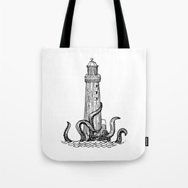 The Lighthouse & the Kraken Tote Bag