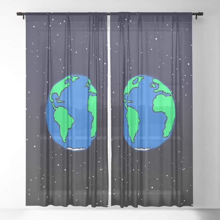 Earth and space Sheer Curtain