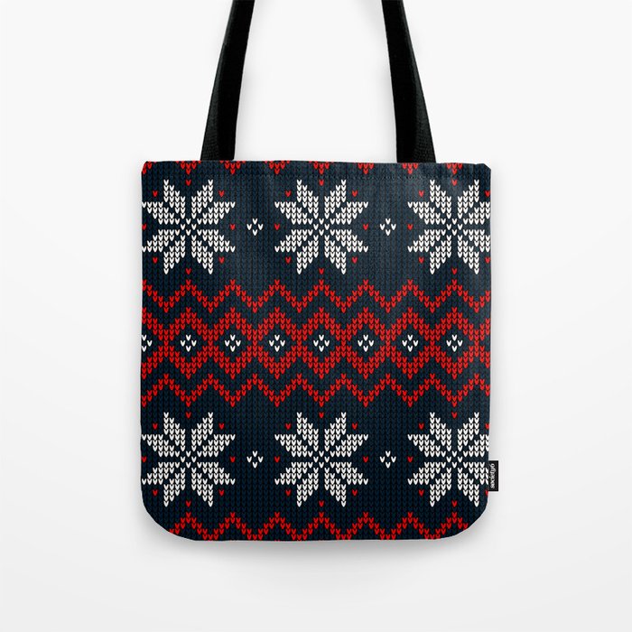 Seamless Knitted Christmas Pattern 06 Tote Bag