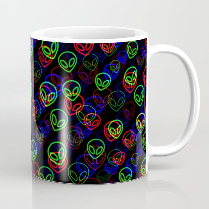 RGB Alien Outline Glitch Coffee Mug