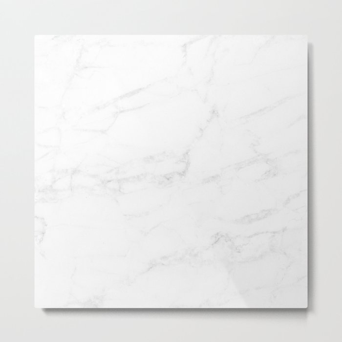 White Marble II Metal Print