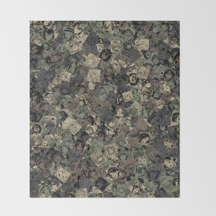 Ahegao camouflage Throw Blanket by dima_v Society6