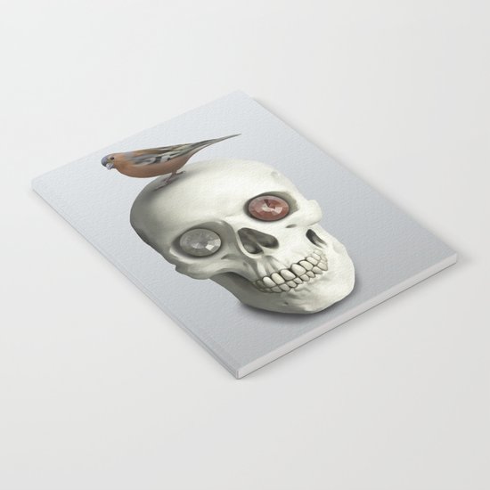 Skull & bird, watercolor Notebook