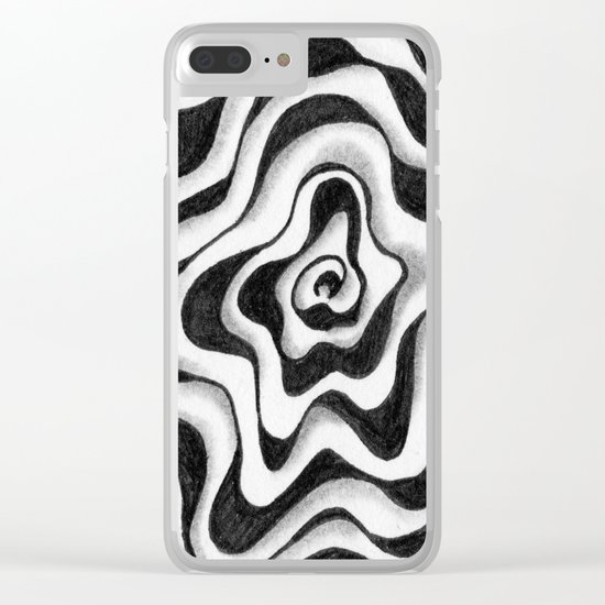 Doodled Rose & Vine Clear iPhone Case