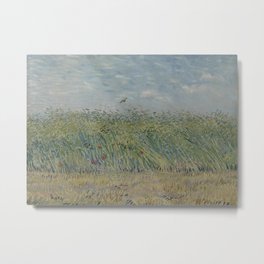 Wheatfield with Partridge Metal Print | Vincentvangogh, Wheat, Grain, Landscape, Skyblue, Bird, Vangogh, Nature, Farm, Blue 