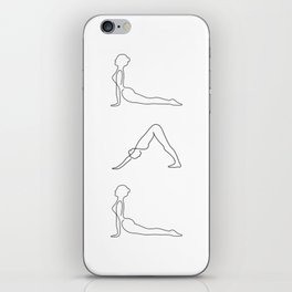 One Line Svanasana Yoga Updog Downward Dog Pose Design Print iPhone Skin