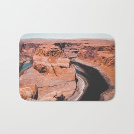 Closeup Horseshoe Bend and river in Arizona USA Bath Mat | Scenery, Nature, Outdoor, River, Scenic, Roam, Horseshoe, Travel, Arizona, Places 