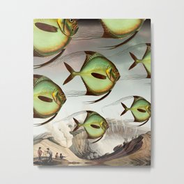 Migrations 5 Metal Print | Nature, Marine, Paper, Pattern, Surreal, Dream, Digital, Landscape, Photomontage, Decoupage 