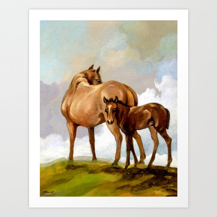 Thoroughbred Mare And Foal Art Print By Patriciahowitt Society6