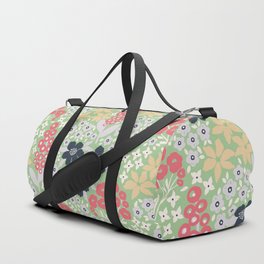 Floral Bulb - 01 - Light Green background Duffle Bag