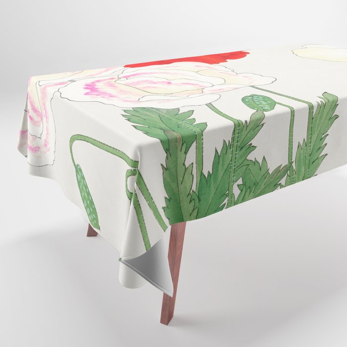 Vintage poppy flower Tablecloth