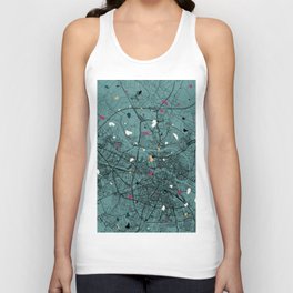Wroclaw, Poland - Collage of city map and terrazzo pattern - contemporary Unisex Tank Top